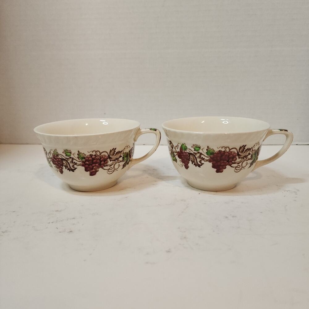 Vtg Johnson Bros. China Empire Grape Tea Cup Ceramic England Qty 2